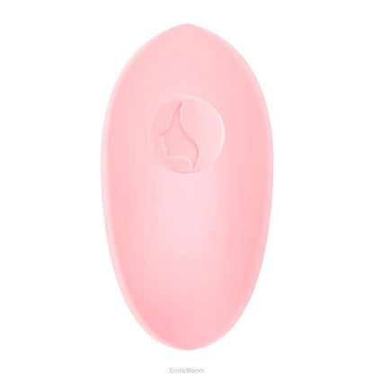 Wearable dildo in soft pink with discreet design, featuring dual motor and wireless control for hands-free pleasure and auto-heating functionality.