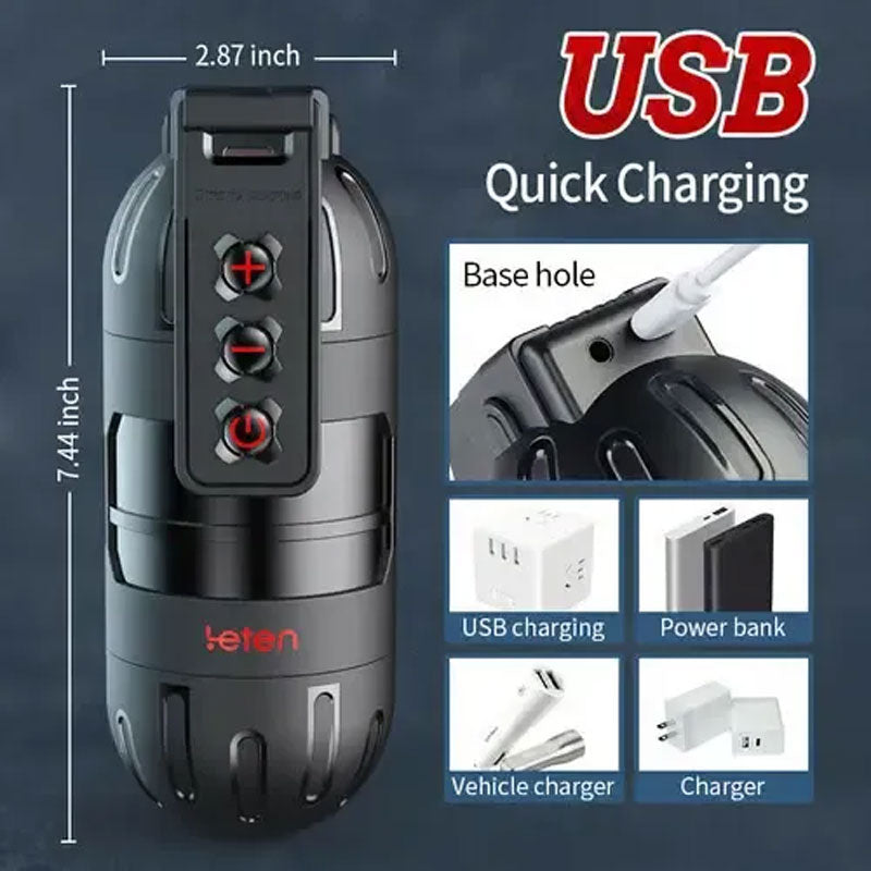Male Stroker - App-Controlled Pleasure with 10 vibration modes, USB quick charging, and base hole for Type-C cable. Compatible with power banks.
