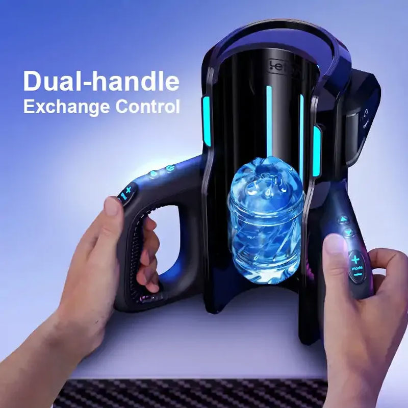 automatic-male-stroker-machine-main-dual handle exchange control