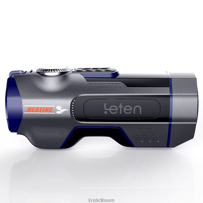 Digital Male Stroker - AI Dual Motor with temperature control and smart speed, featuring a sleek black and blue design and LCD control panel.
