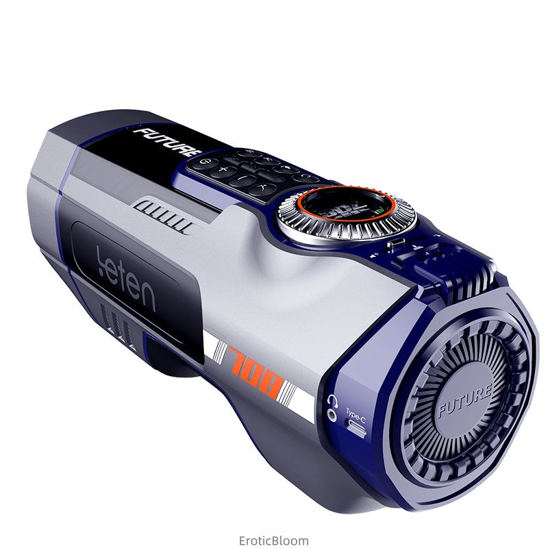Digital Male Stroker - AI Dual Motor with temperature control, LCD panel, and Type-C charging for advanced pleasure and smart speed adjustment.
