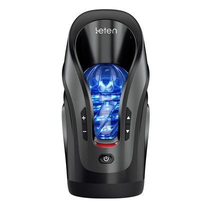 Cannon King Mini - KETEN Male Masturbator with 10 modes and 600 strokes per minute, featuring a sleek black design and illuminated 3D textured chamber.
