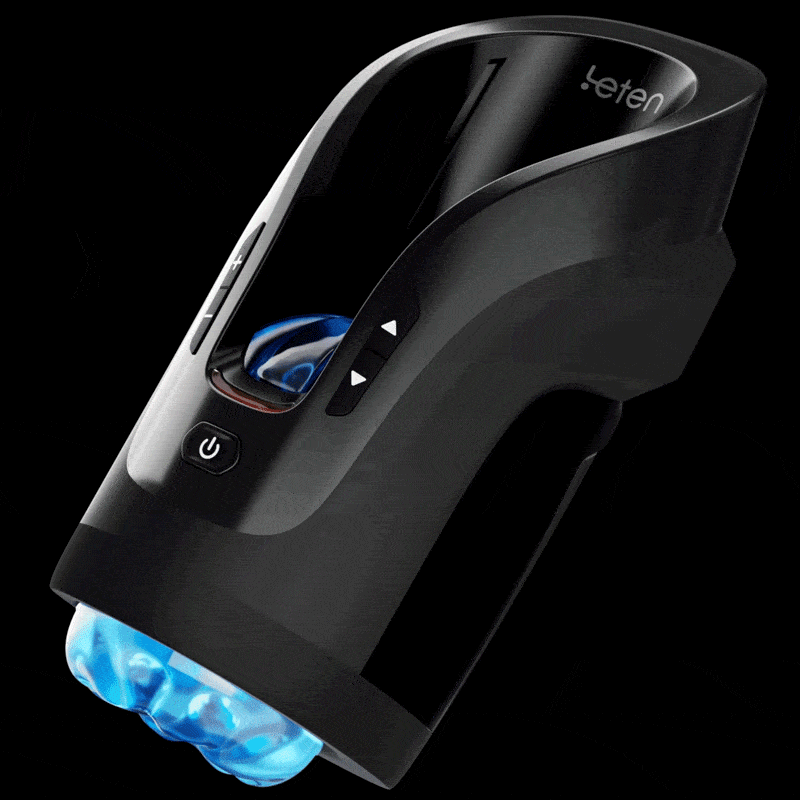 Cannon King Mini KETEN Male Masturbator with 10 modes and 600 strokes per minute, featuring a sleek black design and glowing blue 3D textured sleeve.