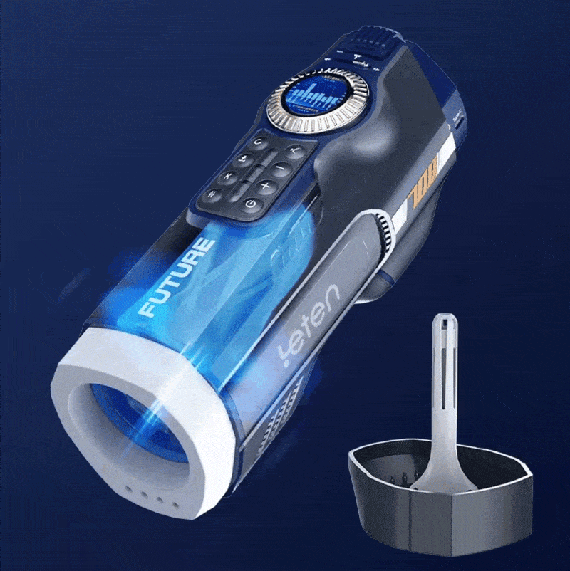 Digital Male Stroker - AI Dual Motor with smart speed control, LCD panel, and intelligent heating for premium pleasure. Includes hygienic stand.